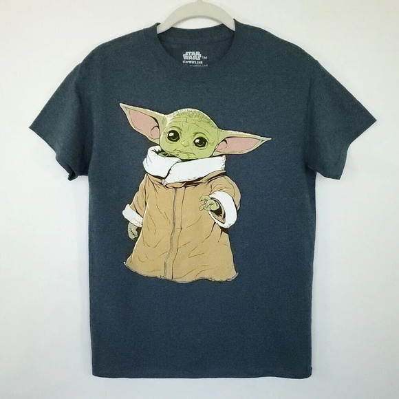 Stars Wars The Mandalorian The Child Womens T-shirt Size Small Gray Short Sleeve - Picture 5 of 10